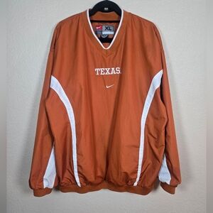 VINTAGE Nike Texas Longhorns Burnt Orange Center Swoosh Pullover Windbreaker XL